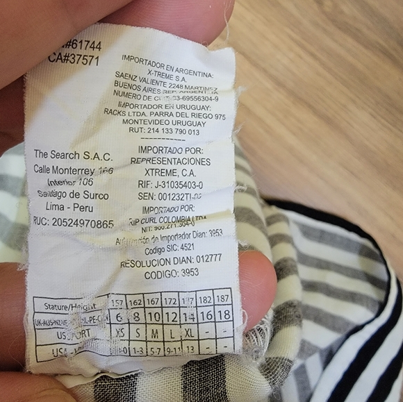 Rip Curl dress, black and white stripes, size 8 - Picture 6 of 9